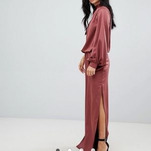 ASOS DESIGN one shoulder satin jumpsuit